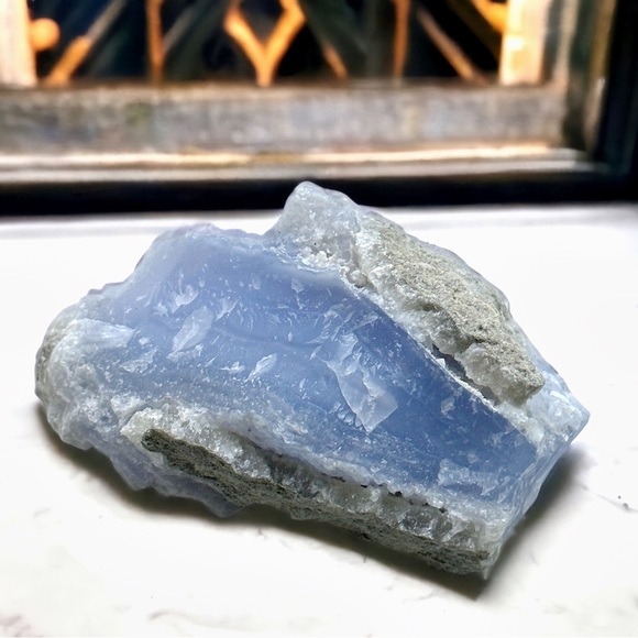 Blue Lace Agate Large Natural Raw Crystal Geode Gemstone - Picture 2 of 4